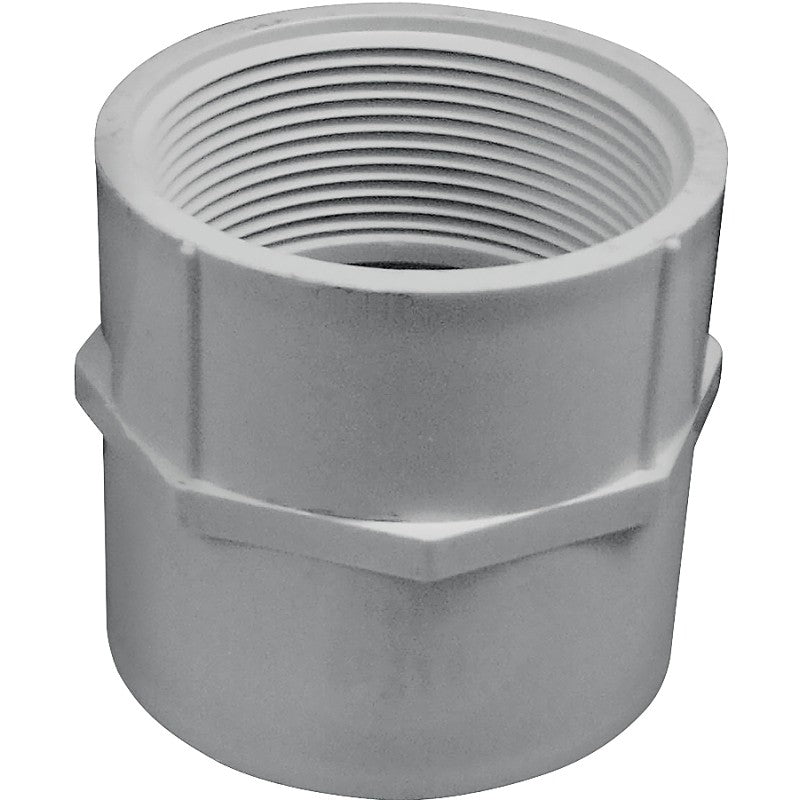 IPEX 435564 Pipe Adapter, 2 in, Socket x FPT, PVC, White, SCH 40 Schedule, 150 psi Pressure