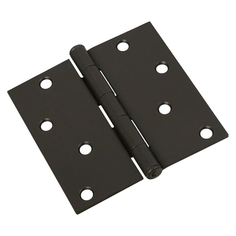 National Hardware 830204 Door Hinge, Steel, Oil-Rubbed Bronze, Non-Rising, Removable Pin, 4 in L x 4 in W Dimensions