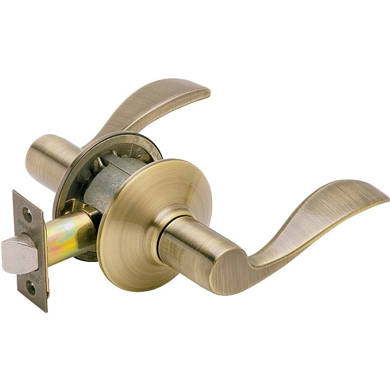 Schlage Accent Series F10 ACC 609 Passage Lever, Mechanical Lock, Antique Brass, Metal, Residential, 2 Grade