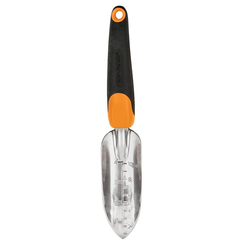 Fiskars 384230-1001 Ergo Transplanter, 5-3/4 in L Blade, 2-1/2 in W Blade, Aluminum Blade, Plastic Handle, 12 in OAL