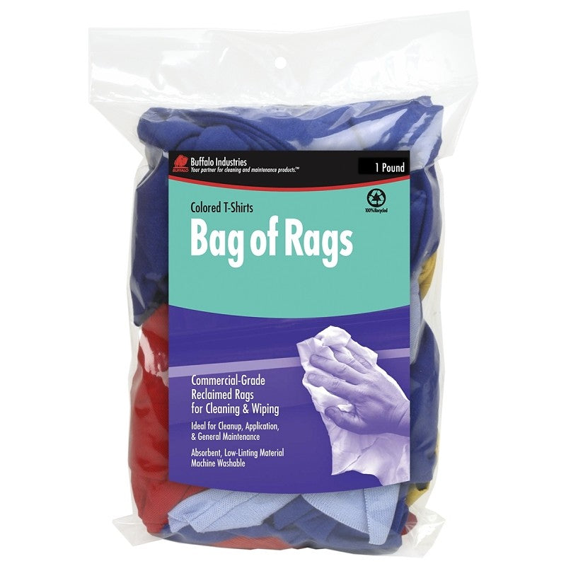Buffalo 10081 Recycled Rag, Assorted, 1 lb