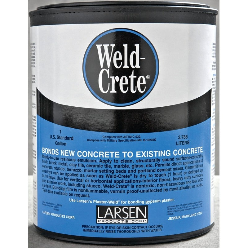 Larsen Weld-Crete WCG04 Bonding Agent, Liquid, Low to Slight Acetic, Blue, 1 gal Pail (Pack of 4)