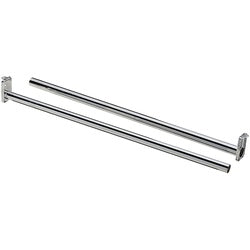 Adjustable Closet Rod With Ends 72 Inch To 120 Inch Chrome Plated Steel (POS)