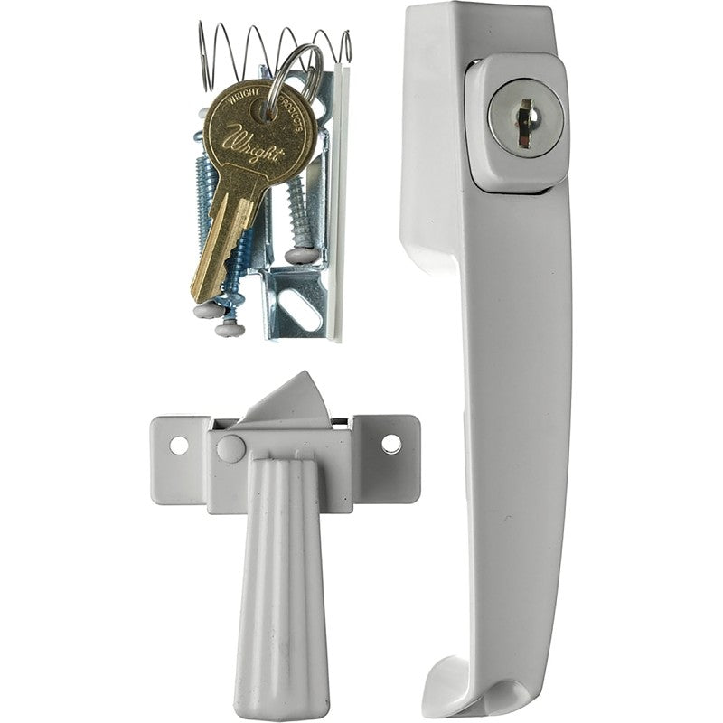 Wright Products VK333X3 Pushbutton Latch, 1-3/4 in Hole Spacing, Includes: Mounting Hardware, Strike Plate