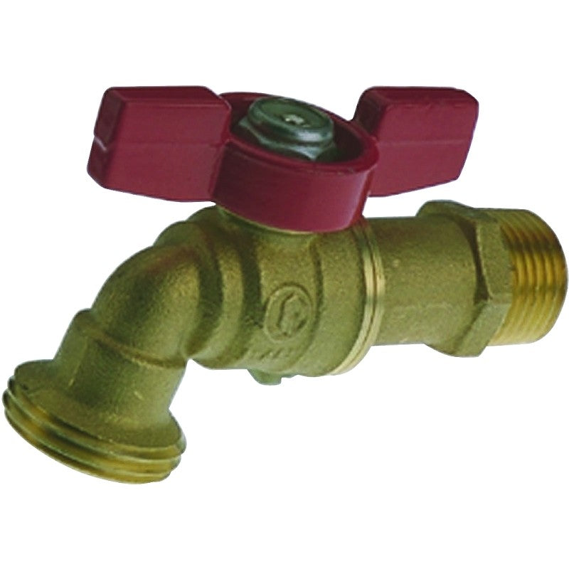B & K 103-024 Heavy-Duty Hose Bibb, 3/4 x 3/4 in Connection, MPT x Male Hose, 200 psi Pressure, Brass Body