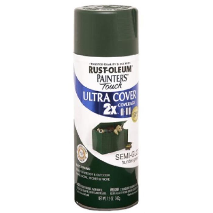 Rust-Oleum 249853 Spray Paint, Semi-Gloss, Hunter Green, 12 oz, Can