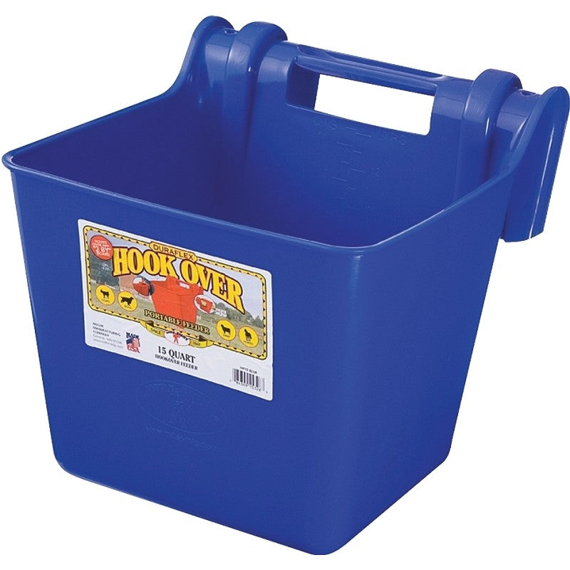Little Giant HF15BLUE Hook Over Feeder, 15 qt Volume, Polyethylene, Blue