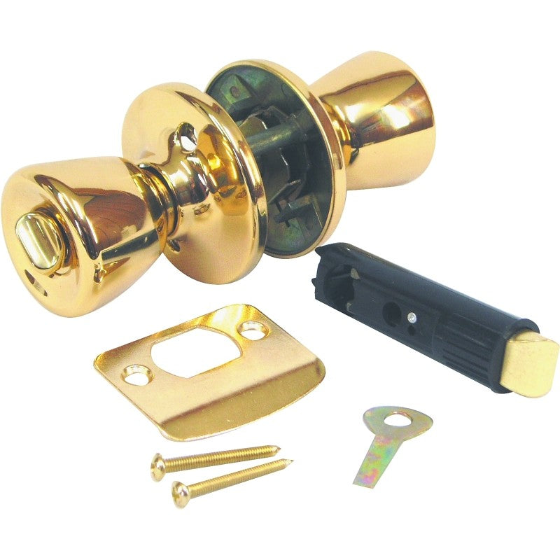 US Hardware D-600B Door Privacy Lockset, Metal, Brass