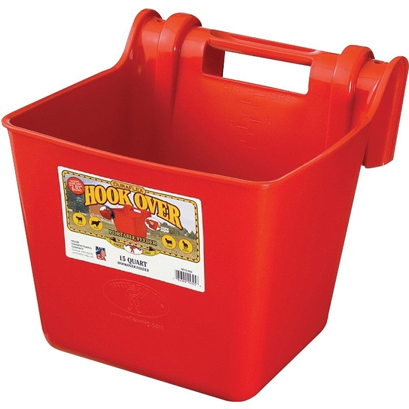 Little Giant HF15RED Hook Over Feeder, 15 qt Volume, Polyethylene, Red
