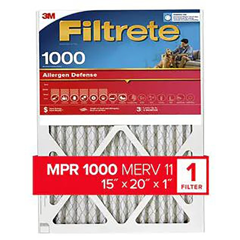 Filtrete 9806-4 Air Filter, 20 in L, 15 in W, 11 MERV, 1000 MPR, Polypropylene Frame (Pack of 4)