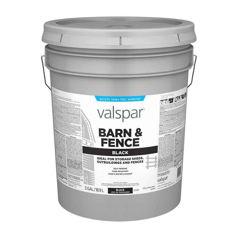 Valspar 3711436 Barn and Fence Paint, Black, 5 gal