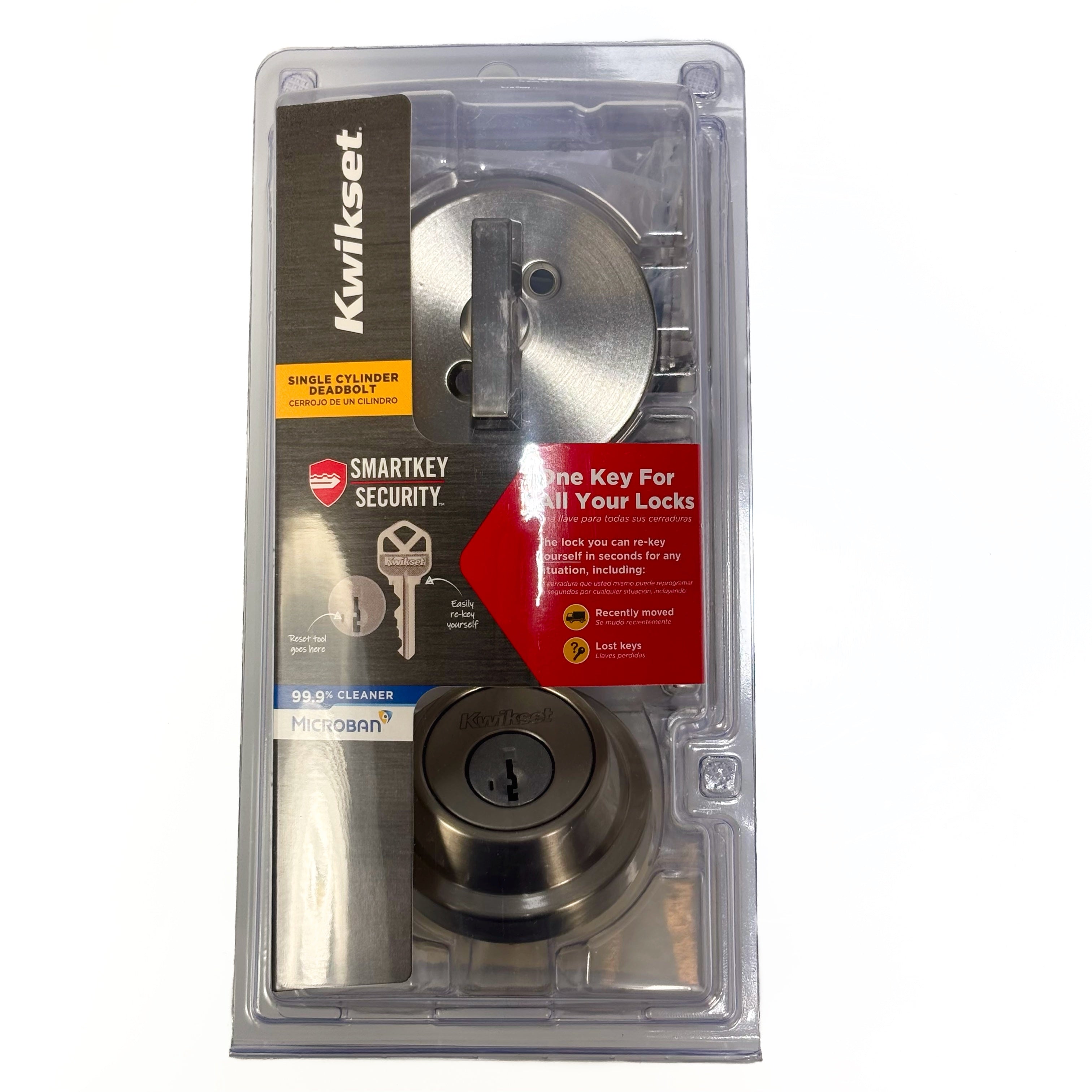 Single Cylinder Smart Key Deadbolt Satin Nickel