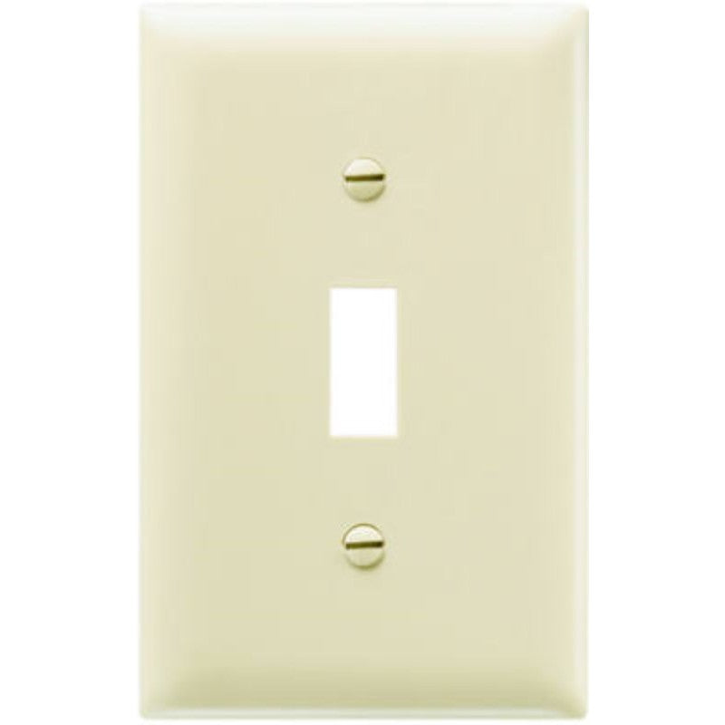 Pass & Seymour TP1ICC100 Switch Wallplate, 4.69 in L, 2.94 in W, 1-Gang, Nylon, Ivory