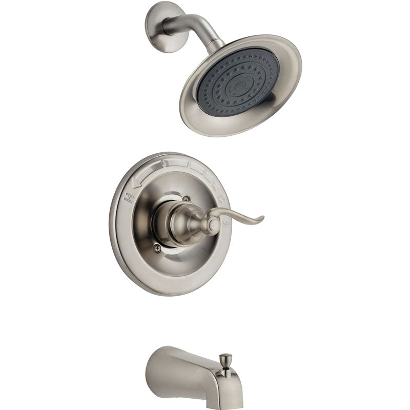 Delta 144996C-BN Bathtub and Shower Faucet with Valve, Single Function Showerhead, 1.75 gpm Showerhead, 1 Spray Settings