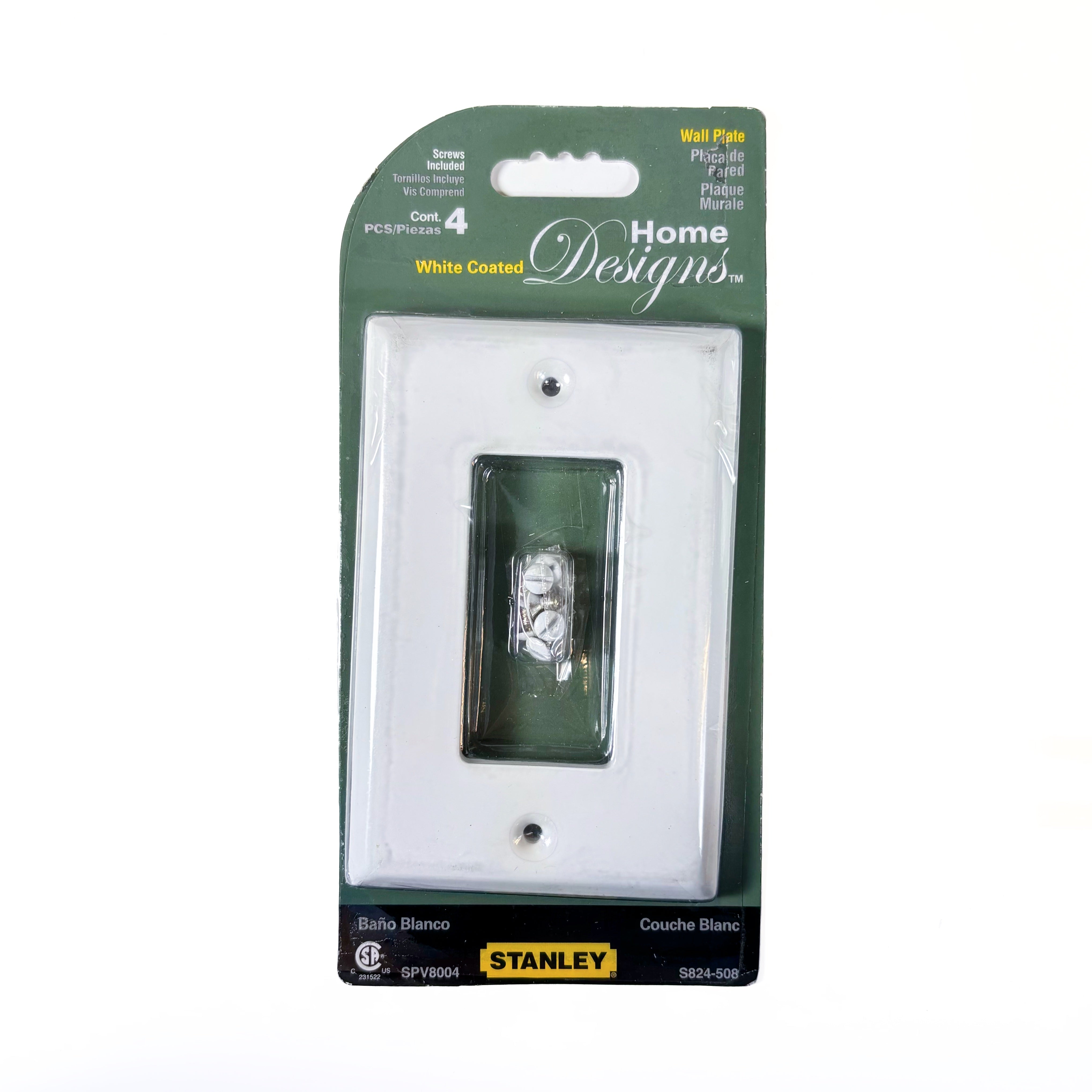 Basic Single GFCI Wall Plate White Coated 4 Pack