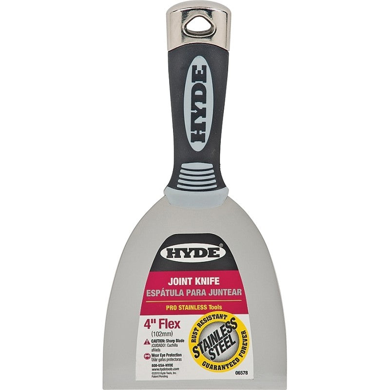 Hyde 06578 Joint Knife, 4 in W Blade, 4 in L Blade, Stainless Steel Blade, Single-Edge Blade, Soft-Grip Handle