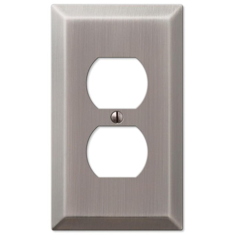 Amerelle Century 163DAN Outlet Wallplate, 4-15/16 in L, 2-7/8 in W, 1 -Gang, Steel, Antique Nickel, Screw Mounting (Pack of 4)