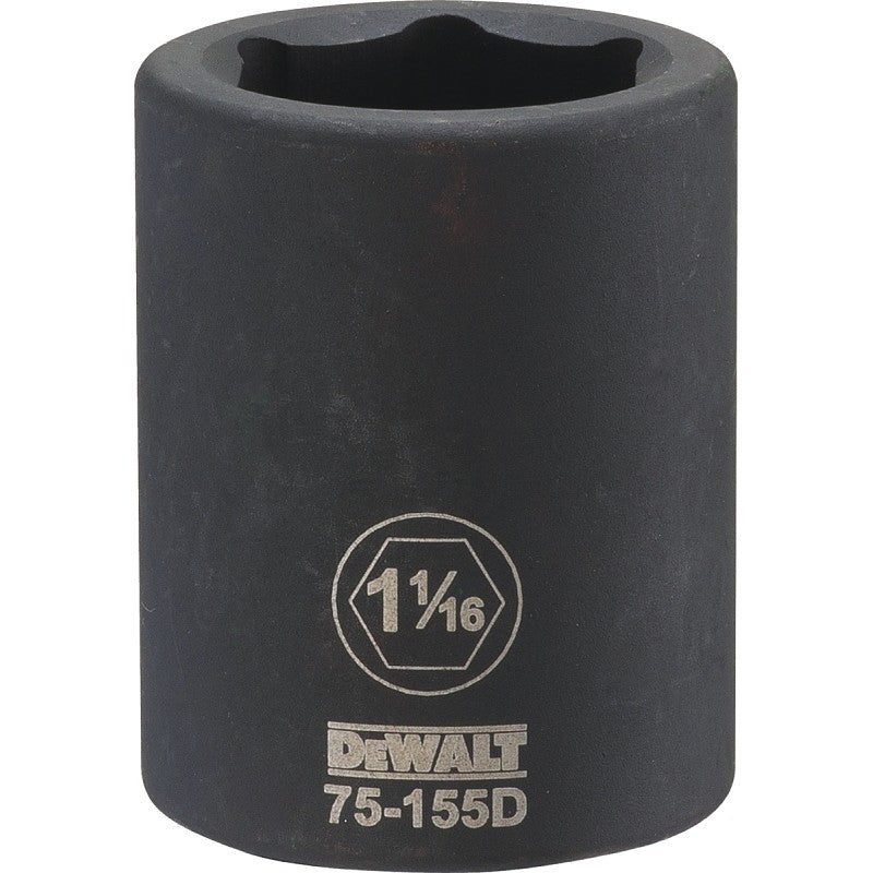 DEWALT DWMT75155OSP Impact Socket, 1-1/16 in Socket, 23/32 in D Socket, 3/4 in Drive, 6-Point, CR-440 Steel