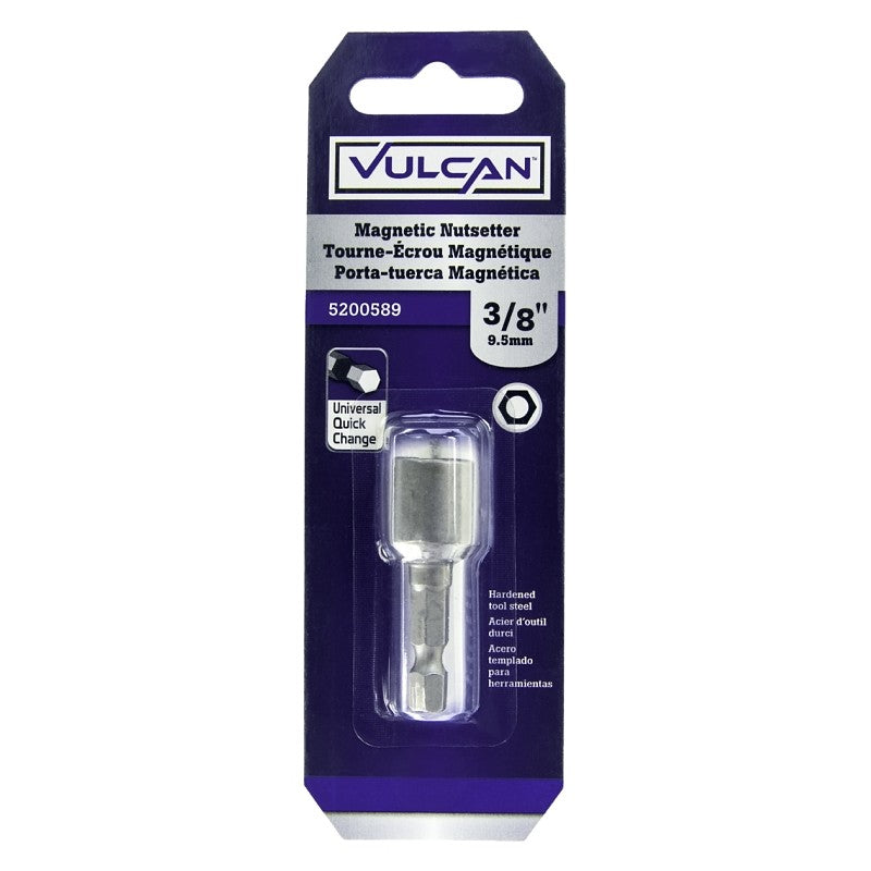Vulcan 312401OR Magnetic Nutsetter, 3/8 in Drive, Hex Drive, 1-3/4 in L, 1/4 Quick Change in Shank
