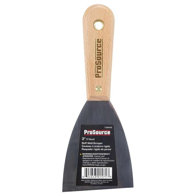 ProSource 01571R Wall Scraper, 3 in W Blade, Full Tang Blade, HCS Blade, Rosewood Handle, 7-3/4 in OAL