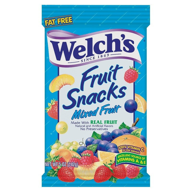 Welch's WMF12 Fruit Snack, Mixed Fruit Flavor, 5 oz Bag (Pack of 12)