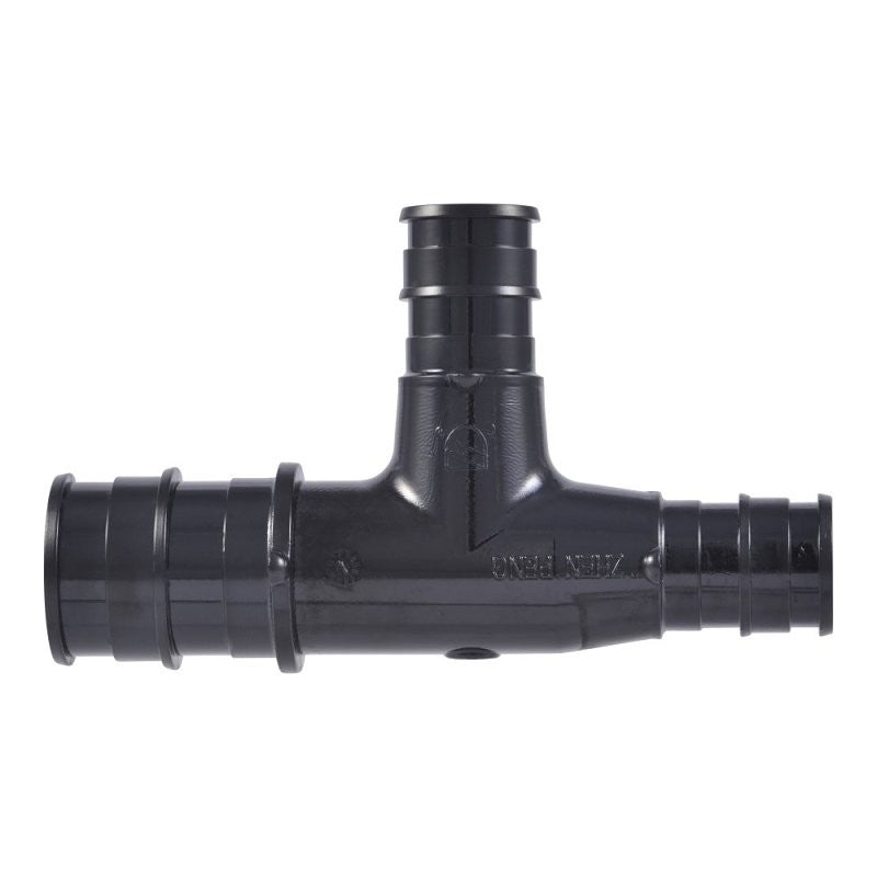 SharkBite UA454A5 Expansion Reducing Tee, 3/4 x 1/2 x 1/2 in, Barb, Polysulfone, Black, 160 psi Pressure