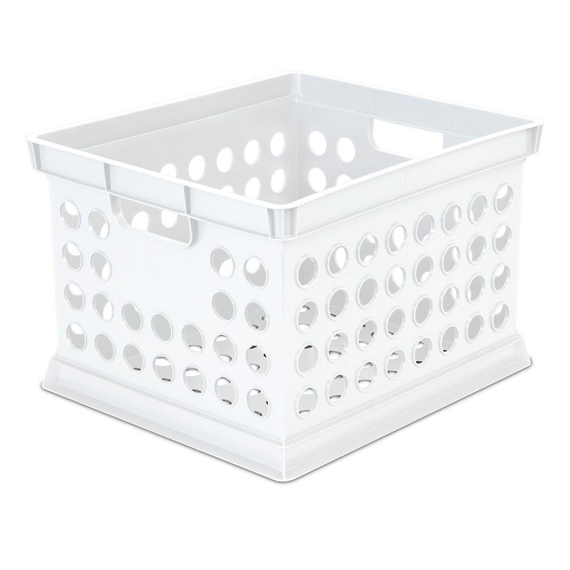 Sterilite 16940806 Storage Crate, 3 qt, Polypropylene, White, 15-5/8 in L, 13-3/4 in W, 10-5/4 in H