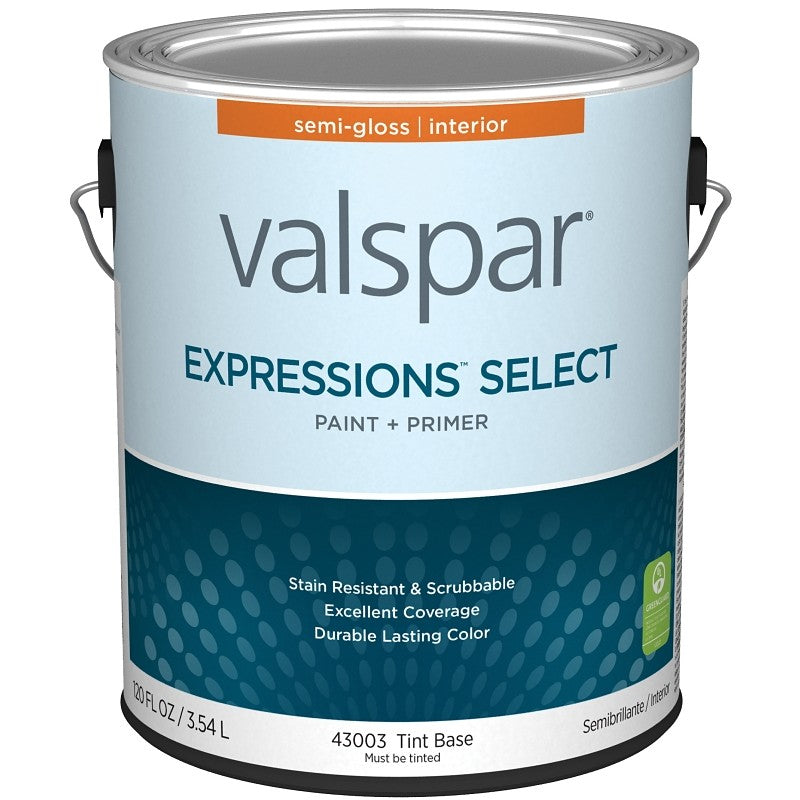 Valspar Expressions Select 4300 028.0043003.007 Latex Paint, Acrylic Base, Semi-Gloss Sheen, Tint Base, 1 gal (Pack of 4)