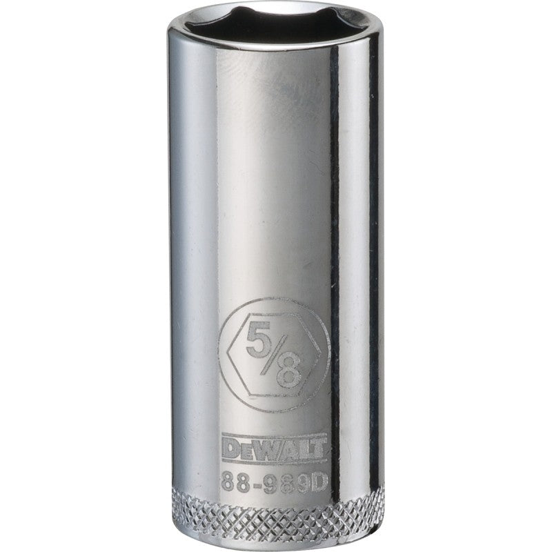 DEWALT DWMT88989OSP Drive Socket, 5/8 in Socket, Deep Socket, 2-3/32 in OAL, 3/8 in Drive, 6-Point, Vanadium Steel
