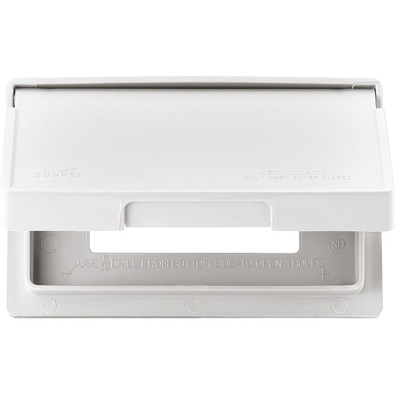 Eaton Wiring Devices S3966W-SP Cover, 7 in L, 4-7/8 in W, Rectangular, Thermoplastic, White, Electro-Plated
