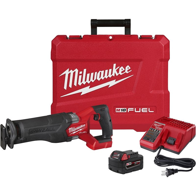 Milwaukee 2821-21 Reciprocating Saw, Battery Included, 18 V, 5 Ah, 1-1/4 in L Stroke, 0 to 3000 spm