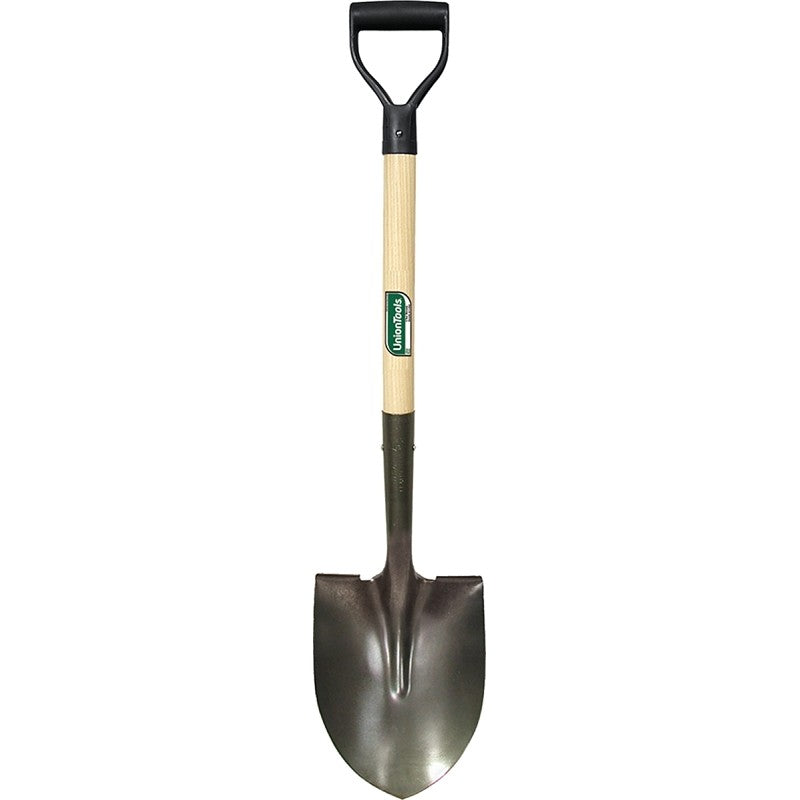 UnionTools 43106 Digging Shovel, 8-1/2 in W Blade, Carbon Steel Blade, Hardwood Handle, D-Shaped Handle, 28 in L Handle