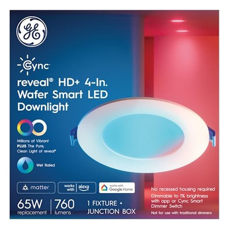 GE Reveal Series 93131647 Wafer Downlight, 13 W, 120 V, LED Lamp