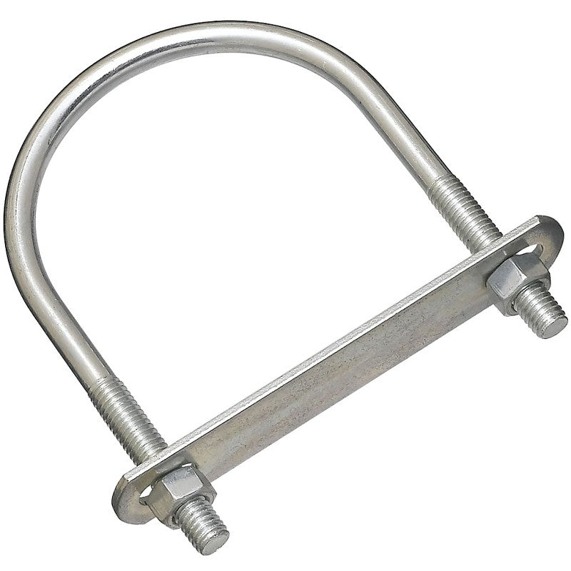 National Hardware N222-224 U-Bolt, 3/8-16 Thread, 2-1/2 in L Thread, Steel, Zinc