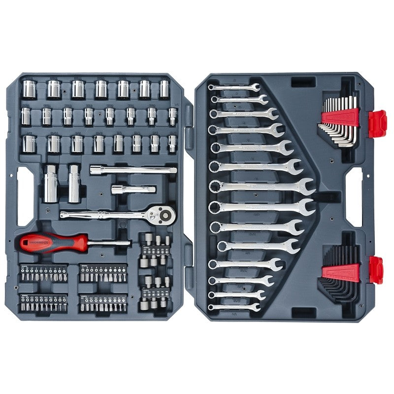 Crescent CTK128MP2N Mechanics Tool Set, 128-Piece, Steel, Chrome