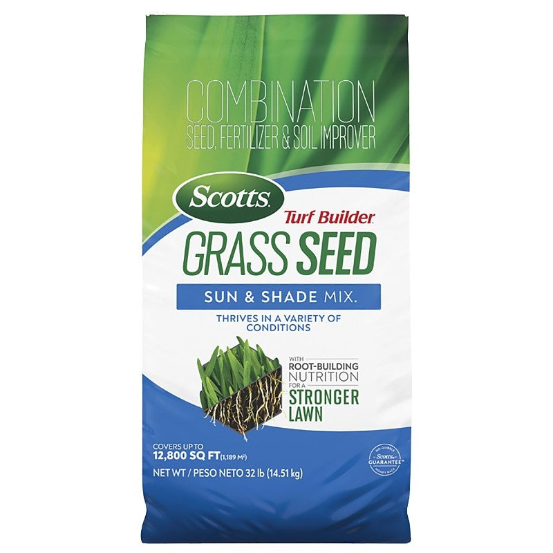 Scotts Turf Builder 18058 4-0-0 Grass Seed, Sun and Shade, 32 lb Bag