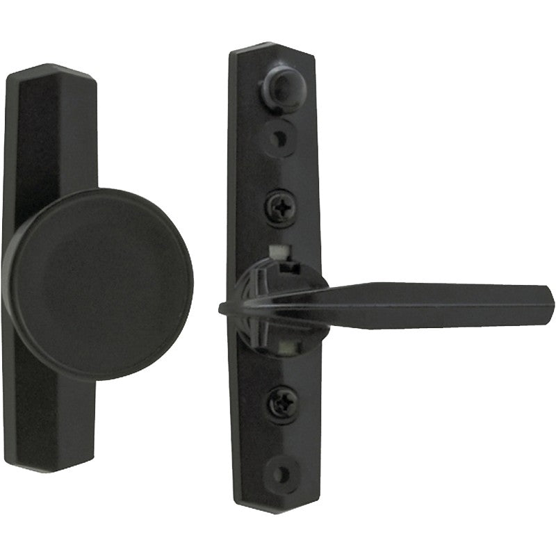 Wright Products V670BL Knob Latch, Black, 3/4 to 1-1/8 in Thick Door, For: Out-Swinging Wood/Metal Screen, Storm Doors