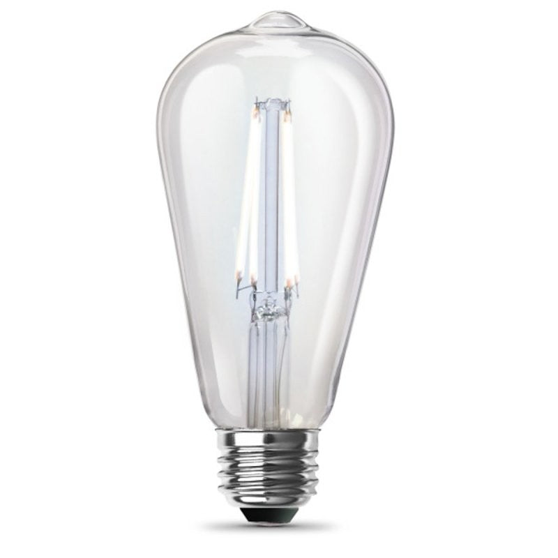 Feit Electric ST1960/CL/950CA/2 LED Bulb ST19 Lamp, ST19 Lamp, 60 W Equivalent, E26 Medium Lamp Base, Dimmable, Clear