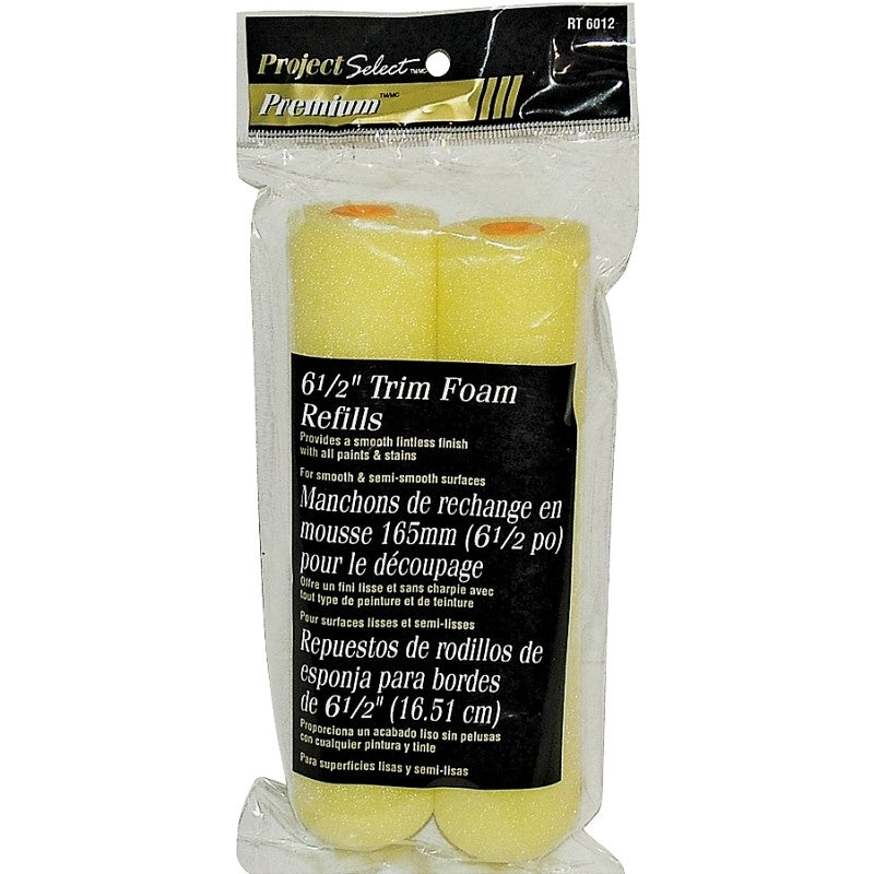 Linzer RT6012 Paint Roller Cover, 3/8 in Thick Nap, 6-1/2 in L, Foam Cover