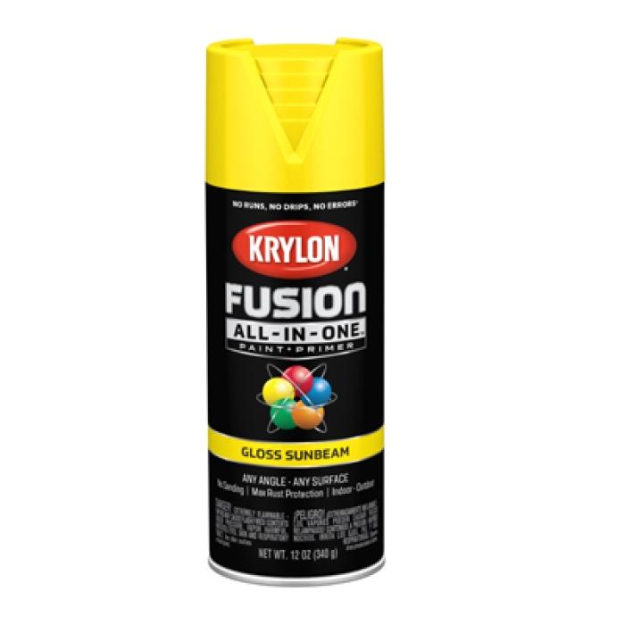 Krylon K02725007 Spray Paint, 12 oz Can, 25 sq-ft Coverage Area, Acrylic Base, Gloss, Sunbeam