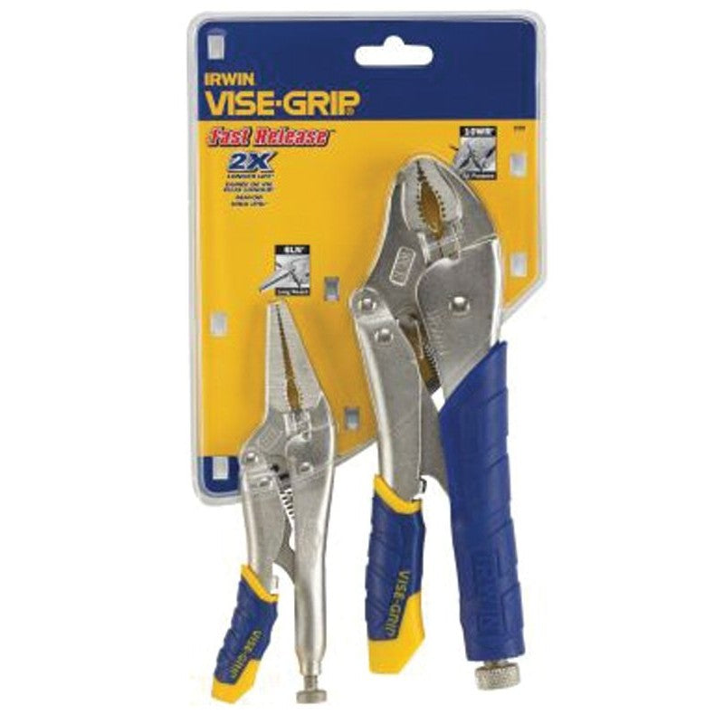 Irwin 77T Locking Plier Set, Steel, Blue/Yellow, Nickel