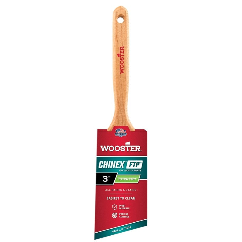 Wooster 4410-3 Paint Brush, 3 in W, 3-3/16 in L Bristle, Synthetic Bristle, Sash Handle