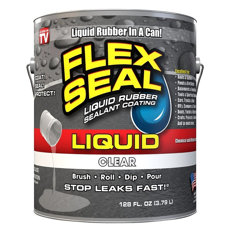 Flex Seal LFSCLRR01 Rubberized Coating, Clear, 1 gal, Can