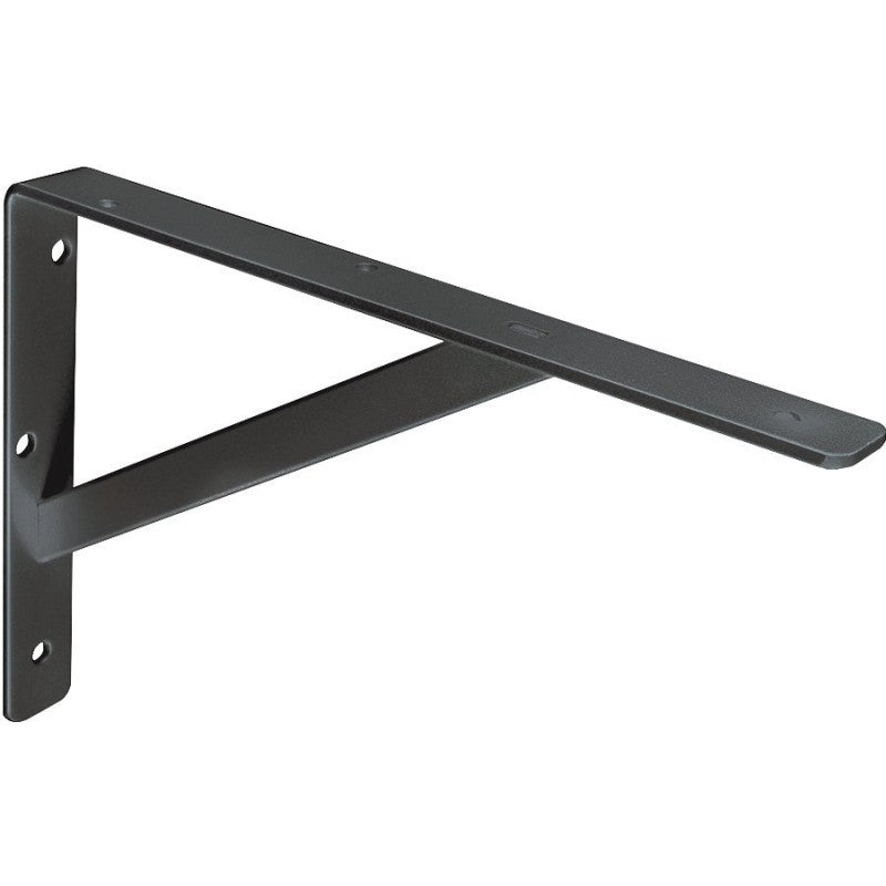 Knape & Vogt 208BLK300 Shelf L-Bracket, 12 in L, Steel, Black