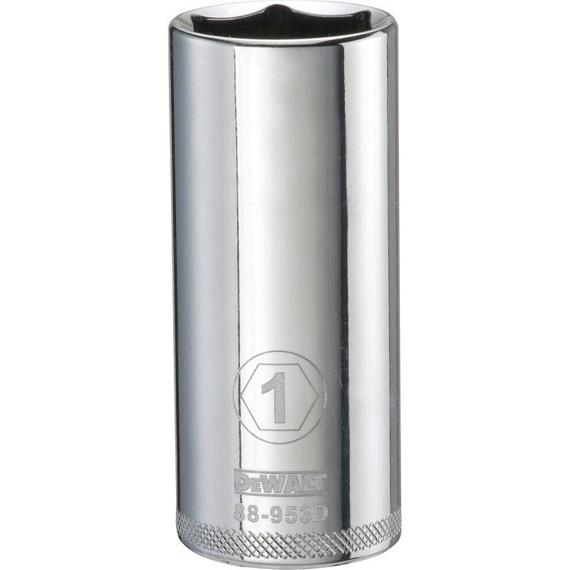 DEWALT DWMT88953OSP Drive Socket, 1 in Socket, 1/2 in Drive, 6-Point, Vanadium Steel, Polished Chrome