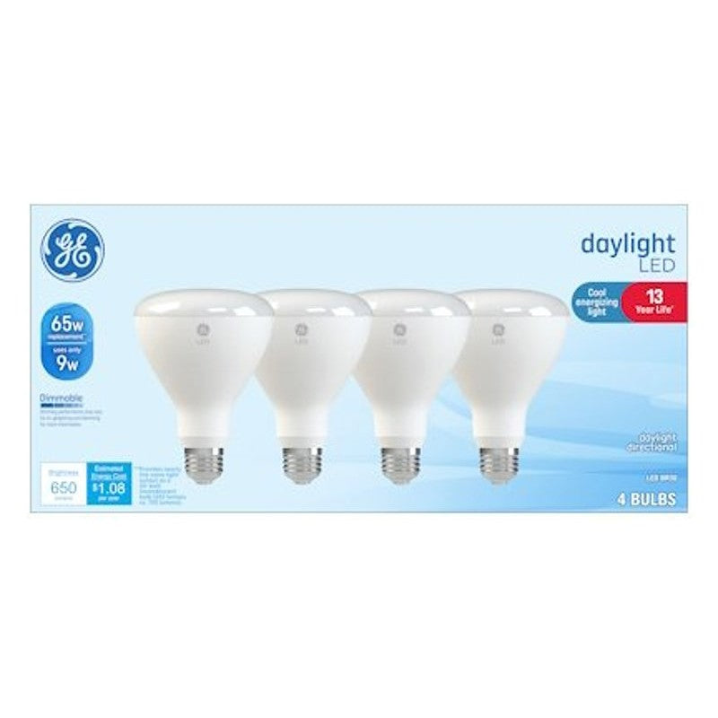 GE 93130063 LED Bulb, R30 Lamp, 65 W Equivalent, Medium Lamp Base, Dimmable, Daylight, 5000 K Color Temp