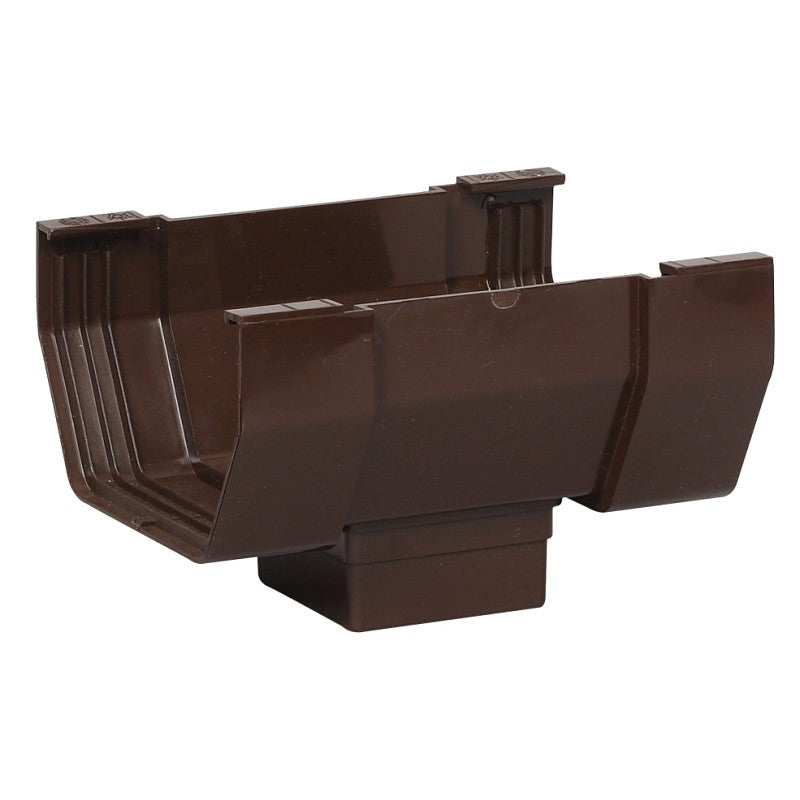 Amerimax T1506 Contemporary Center Outlet, 5 in Gutter, Vinyl, Brown