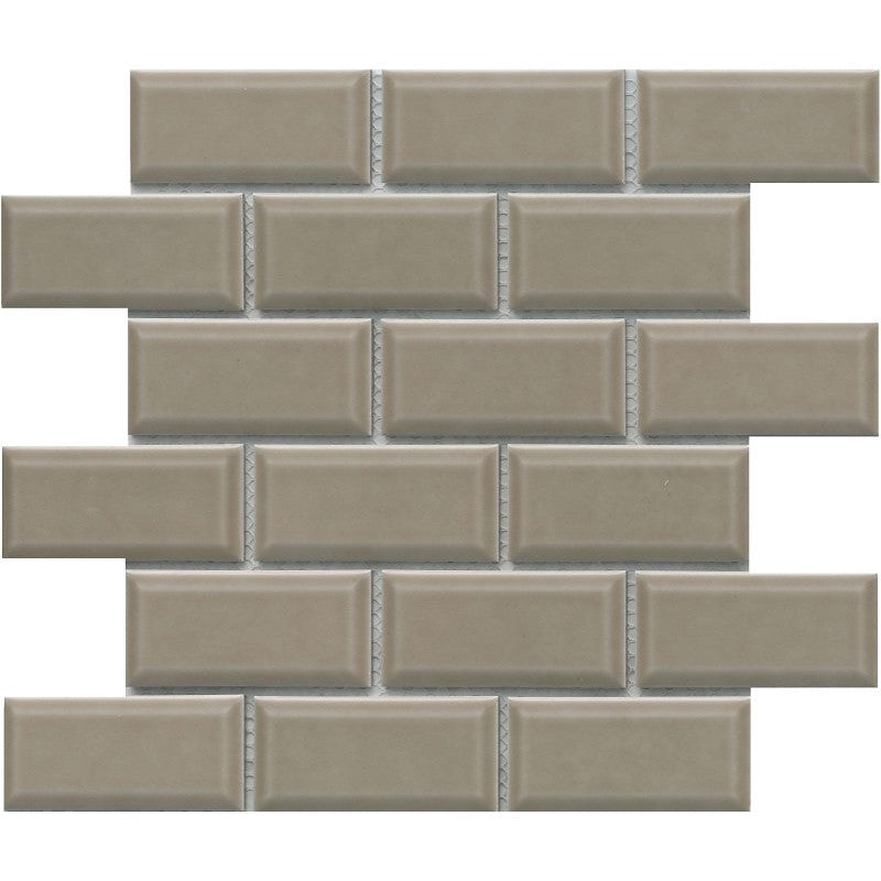 Emser Tile Reward Series F27REWATA1112MBV Porcelain Mosaic Tile, 12 in L Tile, 11 in W Tile, Pressed Edge, Bevel Pattern