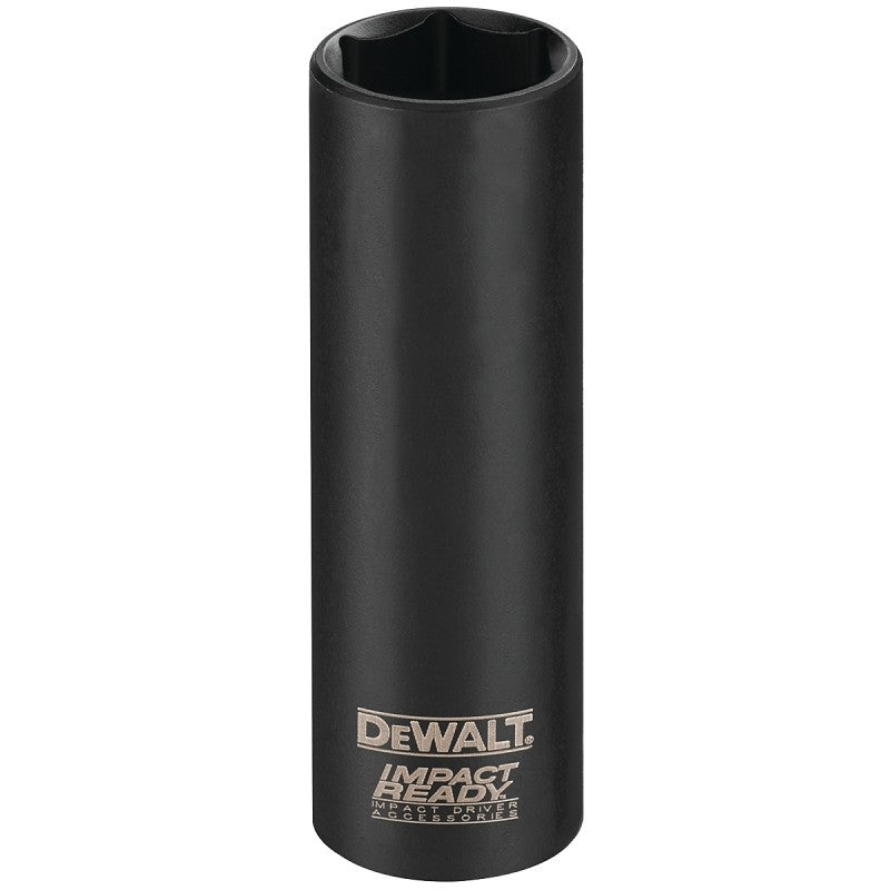 DEWALT IMPACT READY DW22872 Impact Socket, 9/16 in Socket, 1/2 in Drive, Square Drive, 6-Point, Steel, Black Oxide