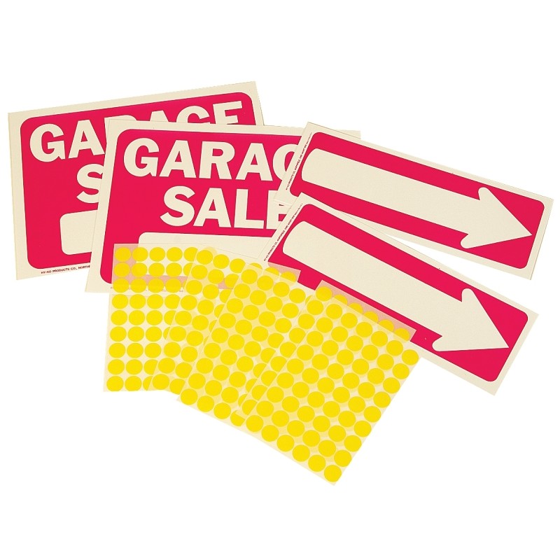 Hy-Ko KIT-13 Sign Kit, Garage Sale, White Legend, Plastic, 12-1/4 in W x 12-3/4 in H Dimensions